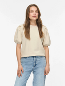 VIHARISA CREW NECK 2/4 SWEAT TOP - BIRCH