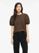 VIHARISA CREW NECK 2/4 SWEAT TOP - SLATE BLACK