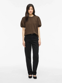 VIHARISA CREW NECK 2/4 SWEAT TOP - SLATE BLACK