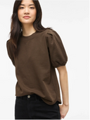 VIHARISA CREW NECK 2/4 SWEAT TOP - SLATE BLACK