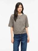 VILIGA 2/4  O-NECK KNIT CARDIGAN - FALCON MELANGE