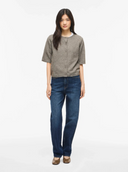 VILIGA 2/4  O-NECK KNIT CARDIGAN - FALCON MELANGE
