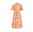 VIALINIA SOL 2/4 MIDI SHIRT DRESS - SNOW WHITE/FLOWERS