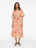 VIALINIA SOL 2/4 MIDI SHIRT DRESS - SNOW WHITE/FLOWERS