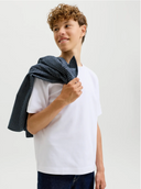 JJEBARRON TEE SS O-NECK JNR - WHITE