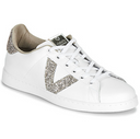 VICTORIA TENIS LOW SNEAKERS LEATHER & LOGO & GLITTER BACK NUDE