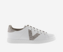 VICTORIA TENIS LOW SNEAKERS LEATHER & LOGO & GLITTER BACK NUDE