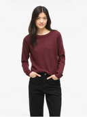 VIRIL O-NECK L/S KNIT TOP - PORT ROYALE DARK MELANGE
