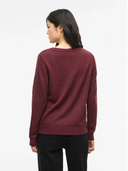 VIRIL O-NECK L/S KNIT TOP - PORT ROYALE DARK MELANGE
