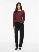 VIRIL O-NECK L/S KNIT TOP - PORT ROYALE DARK MELANGE