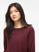 VIRIL O-NECK L/S KNIT TOP - PORT ROYALE DARK MELANGE