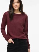 VIRIL O-NECK L/S KNIT TOP - PORT ROYALE DARK MELANGE