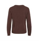 VIRIL O-NECK L/S KNIT TOP - COFFEE BEAN