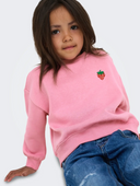 KMGSWEAT L/S CREW EMB LOOSE SWT - CASHMERE ROSE