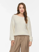 VIMARLEY L/S KNIT PULLOVER - EGRET MELANGE