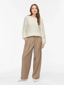 VIMARLEY L/S KNIT PULLOVER - EGRET MELANGE