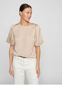 VIELLETTE 2/4 SATIN PUFF TOP - NOOS CEMENT