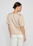 VIELLETTE 2/4 SATIN PUFF TOP - NOOS CEMENT