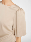 VIELLETTE 2/4 SATIN PUFF TOP - NOOS CEMENT