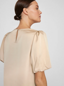 VIELLETTE 2/4 SATIN PUFF TOP - NOOS CEMENT