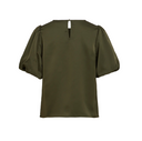 VIELLETTE 2/4 SATIN PUFF TOP - FOREST NIGHT