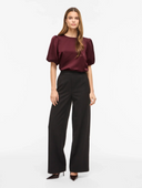 VIELLETTE 2/4 SATIN PUFF TOP -  PORT ROYALE