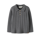NMMLOMON LS LOOSE KNIT POLO LIL - POPPY SEED