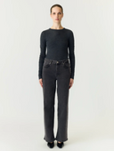 YASROSIE HW STRAIGHT JEANS - DARK GREY DENIM