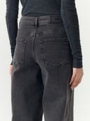 YASROSIE HW STRAIGHT JEANS - DARK GREY DENIM