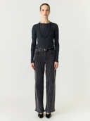 YASROSIE HW STRAIGHT JEANS - DARK GREY DENIM