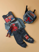 NMMACTOR SPIDER NREG SWE PANTS BRU MARVEL - OMBRE BLUE/MELANGE