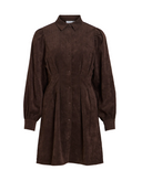 VICORDU L/S SHIRT DRESS - COFFEE BEAN