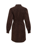 VICORDU L/S SHIRT DRESS - COFFEE BEAN