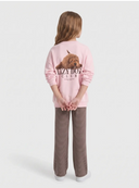 KOGBILA L/S OVS PRINT O-NECK SWT - CHALK PINK/LAZY DOG