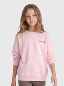 KOGBILA L/S OVS PRINT O-NECK SWT - CHALK PINK/LAZY DOG