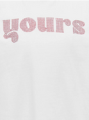 KOGRIRI LIFE S/S O-NECK STONES TOP - CLOUD DANCER/YOURS