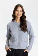 LIV KNIT CARDIGAN - GREY MELANGE