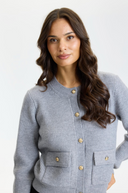 LIV KNIT CARDIGAN - GREY MELANGE
