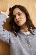 LIV KNIT CARDIGAN - GREY MELANGE