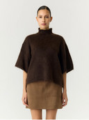 YASTILDE 2/4 MOHAIR BLEND KNIT PULLOVER - MOLE