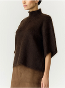 YASTILDE 2/4 MOHAIR BLEND KNIT PULLOVER - MOLE
