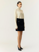 YASCORA HW SHORT SKIRT - BLACK