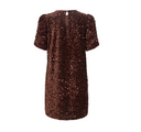 VIBELIEVE O-NECK PUFF SHORT DRESS - COFFEE BEAN