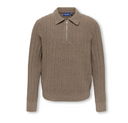 OSJEMIL REG LS ZIP POLO KNIT - FALCON