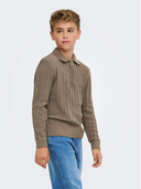 OSJEMIL REG LS ZIP POLO KNIT - FALCON
