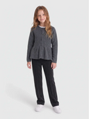 KOGPIRUET LS PEPLUM CARDIGAN KNT DARK GREY MELANGE