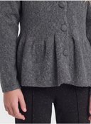KOGPIRUET LS PEPLUM CARDIGAN KNT DARK GREY MELANGE