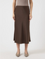 YASPELLA HW MIDI SKIRT - CHOCOLATE BROWN