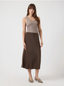 YASPELLA HW MIDI SKIRT - CHOCOLATE BROWN