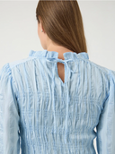 YASRAVA LS SMOCK TOP - SKYWAY/STAR WHITE